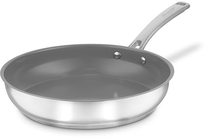 Sur La Table SLT900227 - Padella in acciaio inox da 30 cm, rivestimento antiaderente in ceramica superiore 10 volte più forte, compatibile con induzione, in acciaio inox