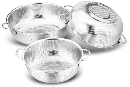 CIYODO Panier Égouttoir Multifonction Acier Inoxydable pour Fruits et Légumes Tamis à Mailles Fines et Panier de Rangement Cuisine Drain Basket Pratique pour Évier