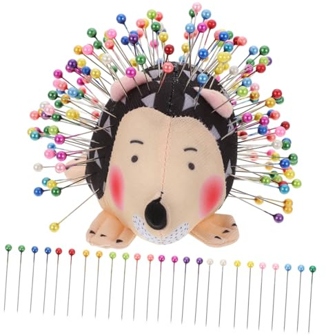 Homoyoyo Nadelkissen Süßes Igel Design mit Perlmutt Pins Teiliges Nähzubehör für Handarbeiten Kreuzstich Stickerei Sicheres Nadelsammeln und Dekoration für DIY Nähprojekte