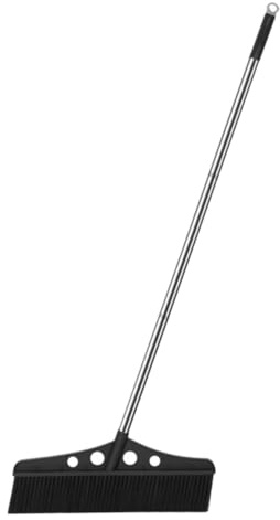 ULTECHNOVO Escoba Desmontable Negra para Exteriores, Cepillo Industrial Ancho de Acero Inoxidable y Nailon, Barredora Ergonómica para Patios, Jardines y Almacenes, Limpieza Resistente