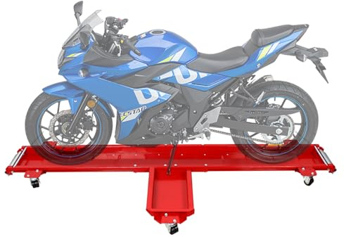 Fyssnn Motorradständer Motorrad Ständer für Vorderrrad bis 567kg, Rollenständer Rangierhilfe mit 5 Rollen, Montageständer Motorrad Dolly für Garage & Ausstellung