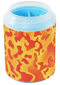 Camouflage Orange Gelb Rot Hund Pfotenreiniger Cup Weiche Silikon Borsten Pfotenreiniger für Hunde