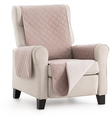 fundabel® Funda Cubre Sillón Due Acolchada, 1 Plaza (55 cm), Lino | Reversible | Protector Sillón Relax y Orejero | Tacto Suave y Resistente | Ideal Mascotas | Fabricada en España
