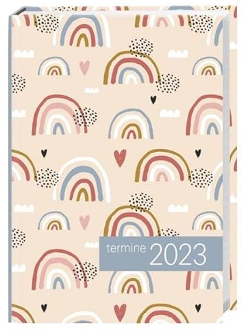 times&more Kalenderbuch 2023. Bunter Terminkalender mit flexiblen Umschlag. Handlicher Wochenplaner mit Regenbögen. Taschenkalender 2023 zum Planen von Terminen