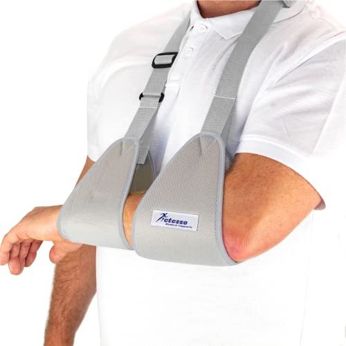 Actesso Écharpe de Bras en Toile – Immobilisation du Bras, Poignet et de L'épaule à la Suite de Blessures. Tailles pour Adultes et Enfants (L)