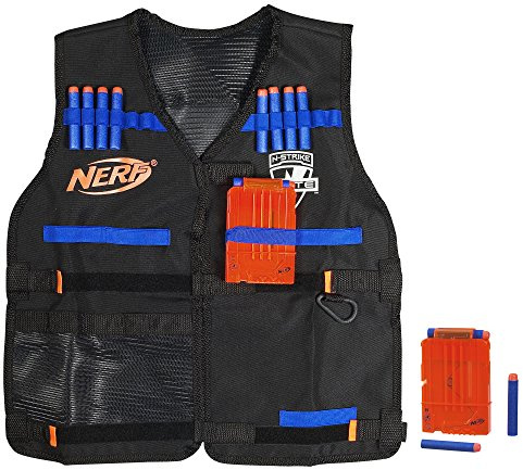 NERF B0250F01 N-Strike Elite Series Tactical Vest Spielzeug-Blaster-Weste, Einfarbig, Schwarz, Teen/Adult