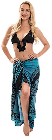 Ciffre Sarong Pareo Wickelrock Strandtuch Handtuch Lunghi Dhoti Wandbehang Keltisch Kreis Schnalle Lila Türkis