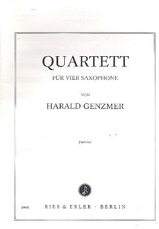 Quartett Nr.1: für 4 Saxophone Partitur und Stimmen
