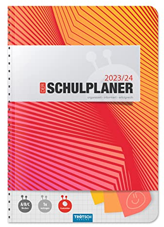 Trötsch Schulplaner Rot 23/24: Planer Schülerkalender Hausaufgabenheft Timer