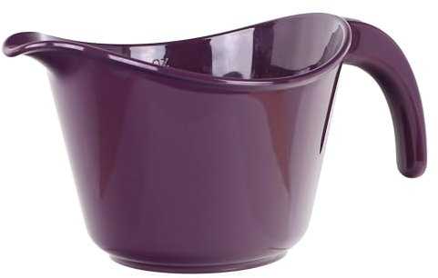 Reston Lloyd, Batter Bowl With Pour Spout, Non-Slip Base, Erogonomic Space Saving Detachable Handle, 2 QT Heavy Duty BPA-Free Microwave & Dishwasher Safe, Plum