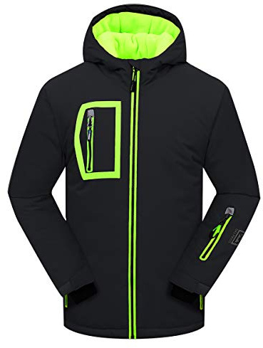 PHIBEE Big Boy's Waterproof Breathable Snowboard Ski Jacket Black 6