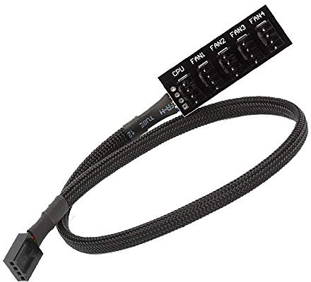 YieJoya 4-Pin PWM-Lüfternabe mit 3PIN Hub-Adapterkabel und Stromversorgungskabel-Splitter für 12V Desktop-Computer-Gehäuselüfter
