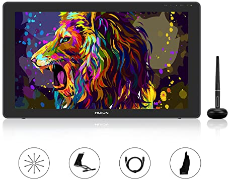 HUION Kamvas 22 Plus Grafiktablett mit Display mit Volllaminiertem QD-Bildschirm 140% s RGB-Android-Unterstützung Ideal für Hausaufgaben und Fernunterricht Verstellbarer Ständer - 21.5 Zoll