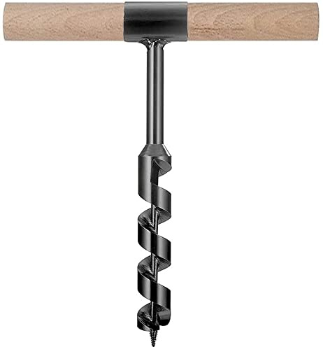 HONDER Mehrzweck-Handbohrer, Holzbearbeitungs-Lochsägen-Bit mit einem Holzstab, Handbohrer für Outdoor und Camping, perfekte Ergänzung zum Überleben (Größe: 0,8 cm)