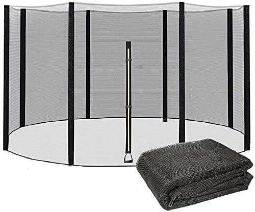 MeTikTok Trampolin Ersatzteile Für Gartentrampolin, Trampolin Netz Ø 120 150 183 244 305 366 427Cm Für 6/8 Stangen, Trampolin Ersatznetz Sicherheitsnetz, Reißfest, UV-Beständig,396 cm 8 Stangen