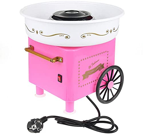 450W Cotton Candy Floss Maker Machine Automatic Cotton Candy Machine Mini Cotton Candy Floss Maker Machine Retro Pink Cotton Candy Maker for DIY Home Children Party Gift