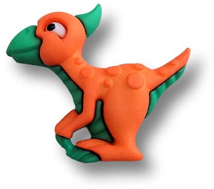 3er Set zuckersüße Kinderknöpfe: Dinos/kleiner Saurolophus. Ø: ca. 19x21mm