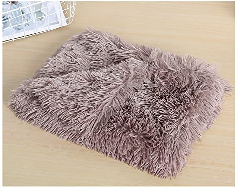 Pet Kitten Kunstpelz Weich und Bequem Hundedecke Katzendecke Plüschdecke,Rutschfester Flauschiges Katzenkorb Katzenbett Plüsch Kissenauflage Haustierbetten Hundematte Katzenkissen Khaki 78*54cm