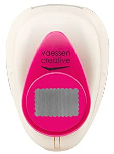 Vaessen Creative Motivstanzer Rechteck Muschel, 1,5 cm, Kleine Stanzer, Motivlocher, 1 Stück, bis zu 160 g/m², zum Basteln mit Papier und Scrapbooking, Weiß/Rosa, 0.9 x 1.4 cm