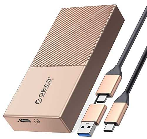 ORICO NVMe Gehäuse 40Gbps für Thunderbolt 3/4, USB 3.2/3.1/3.0/2.0, USB-C, M.2 NVMe-Gehäuse für PCIe 2280 M-Key (B+M Key) SSD, Aluminium M2 SSD Adapter bis zu 2700 MB/s- M208SV