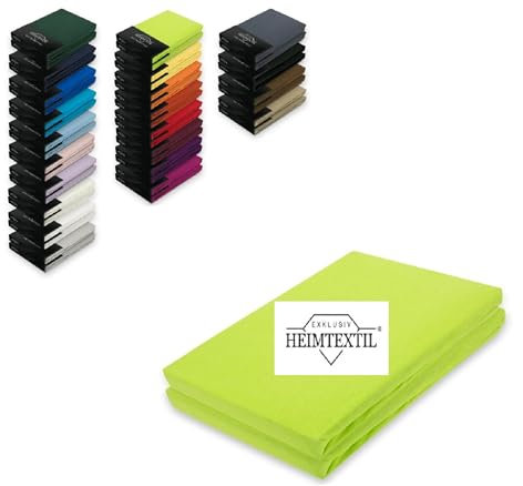 EXKLUSIV HEIMTEXTIL Doppelpack Jersey Spannbettlaken Premium Apfelgrün 90-100 x 200 cm