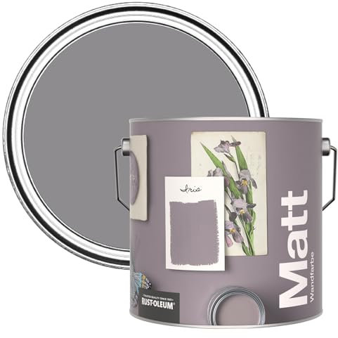 Rust-Oleum ultra strapazierfähige, extra deckende, abwaschbare, lila matte Wandfarbe - Iris 2,5 Litres