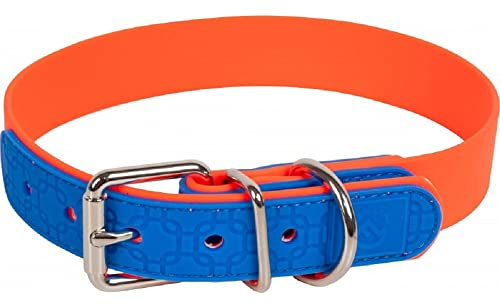Farm-Land Halsband Signalorange/Blau 35 cm Wasserfest Robust Pflegeleicht Kunststoff für Hunde