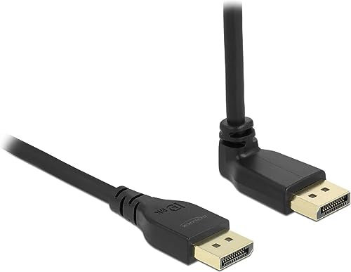 DeLOCK 87151 - Câble DisplayPort mâle droit à mâle coudé à 90° 8K 60 Hz 3 m sans encliquetage