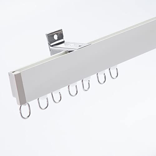 ANSNOW Deckenvorhangschiene, Vorhangschiene Aus Aluminiumlegierung, Decken- Oder Wandmontage, Raumteiler, Wohnmobil-Vorhangschienengleiter, Für Schlafzimmer, Wohnzimmer, Küche, Terrasse, Weiß (Farbe