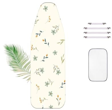 WTAIS Extra Large - Copriasse da Stiro Pink Rose Design 2 in 1 - Extra Spesso - Cotone Agugliato, Super permeabilità al Vapore - ASSE Stiro Coperture, Facile da Montare, per Assi da Stiro a Vapore