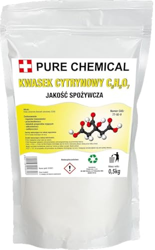 CHOSA Zitronensäure Pulver 0,5kg - 100% Reines -vielseitiger Entkalker & Haushaltsreiniger -ideal zum Putzen, Entkalken & Kochen
