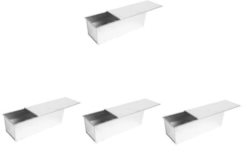 Amosfun 4 Stück Toastbox Brotbackform Toastformen Laib Toastpfanne Brotschaber backform für toastbrot Brotform Toastform für den Haushalt kleine Kastenformen zum Backen Aluminiumlegierung