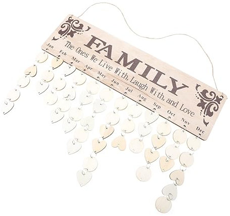 FUNOMOCYA 1satz Diy Holz Geburtstagskalender Wanddekoration Personalisierbares Familienfeier Erinnerungsboard Kreatives Handwerksprojekt Für Zuhause Für Jubiläen Und Feste