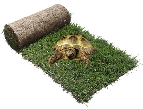 Ricarica M Tartarughe PetZolla 92x52cm - Terrario tartarughe di terra in vero prato naturale, Ricambio facile da sostituire per il Kit M, casetta per tartarughe da interno dura 5 mesi