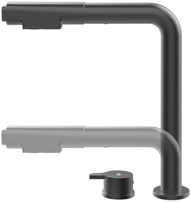 XJTNLB Robinet Cuisine sous Fenetre Noir Mitigeur Cuisine avec Douchette et Robinet Osmoseur avec 2 Jets Mitigeur Camping Car
