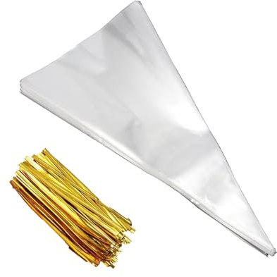 100 Stück Tütchen Cellophantüten,Kleine Tüten für Süßigkeiten,Transparent Zellophantüten Klein,Durchsichtige Geschenktüten Folie Klarsichttüten zum Befüllen,Kerzentüten Kindergeburtstag Plastiktüten