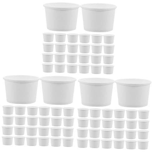 ULTECHNOVO 300pcs Smoothie Cups Lids Paper Cups Drinking for Snack Juice Event Easy to Use Dispose