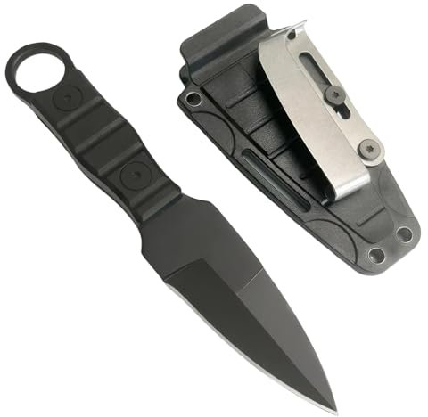 Laralily Neck Knife Schwarz Messer Outdoor Mini EDC Messer Edelstahl Gürtelmesser Geeignet für Die Selbstverteidigung Im Freien Ideales Werkzeug für Outdoor-Abenteuer Wie Camping Wandern Und Angeln
