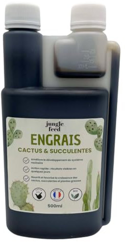 Jungle Feed Engrais Liquide Cactus et Succulentes - 500ml - Made In France - 100% bio