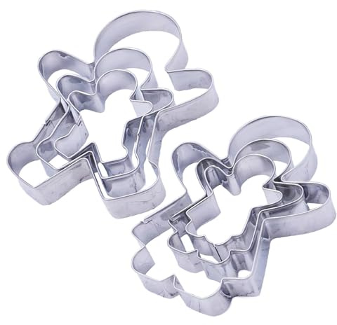 6 Pieces Gingerbread Man Cookie Cutters Set Stainless Steel Boy and Girl Biscuit Cutter Shapes for Baking Cake Pastry Holiday Decoration,Cake Cutter
