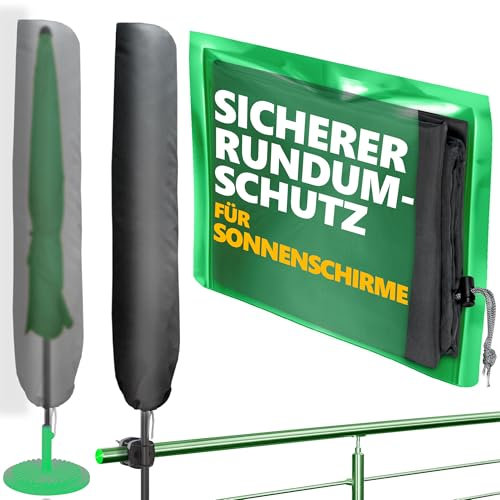 4smile Custodia protettiva per ombrellone, 2 m Ø / 2 m x 1,25 m, in poliestere, resistente alle intemperie, resistente, copertura per ombrellone standard, tortora