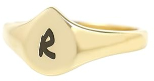 ANEMONE JEWELRY Gravierter Buchstaben Siegelring - Tränen-Initialen-Schmuck - Personalisiertes Geschenk