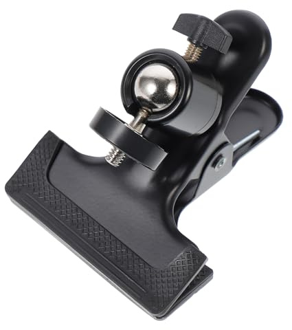 Kamera Klemmhalterung mit 1/4-zoll Schraube und Kugelkopf Schwarz | Kamera und Blitz, Schwenk und Neigefunktion, Kunststoff und Metall, mit Schutzgummibacken