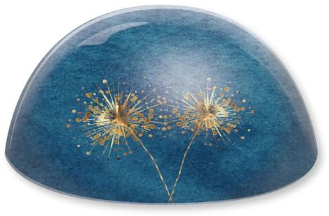 Butzon & Bercker Glas-Briefbeschwerer Ø 8 cm – handgefertigtes Glas-Dekoobjekt für Büro & Zuhause, GlasMoment Pusteblume, stilvolle Tischdekoration, Geschenkverpackung, hochwertiges Wohnaccessoire
