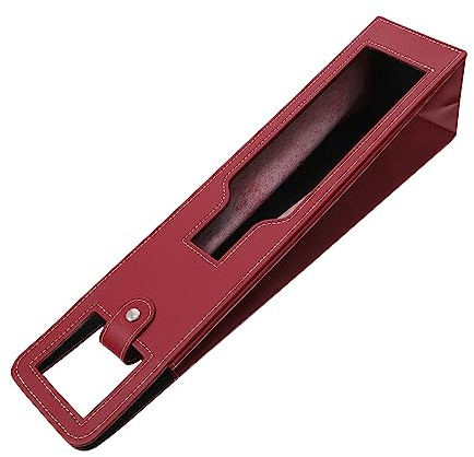 WEKAMOS Bolsa de Vino Asa de Cuero Rojo Ligera y Ecológica para Ocasiones Obsequios como Regalos y Celebraciones