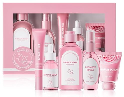 5 Piece Feminine Intimate Care Kit for Women, Complete Daily Routine with Wash Spray Lotion Gel Serum, pH Balance Odour Control Gentle Moisturising, Sensitive Skin Friendly Natural Formula Gift Set