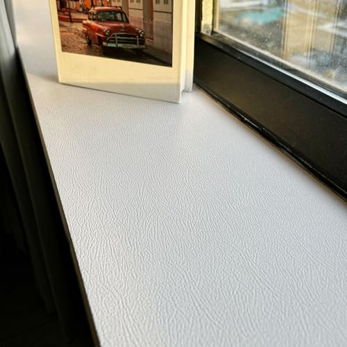 Beige PVC Window Sill Mat Trim, Waterproof Leather Window Ledge Protector, Pure Color Window Sill Guard, Bedroom Living Room Window Liner(150x20cm(59x8in))