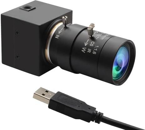 Accum 1080P Full HD Zoom USB Camera 0,01 Lux Mini Webcam con poca iluminación, 5-50 mm 10x Objetivo de Zoom Óptico Manual, Sensor IMX323, H.264 USB Cámara para YouTube, Facetime, Skype, Facebook