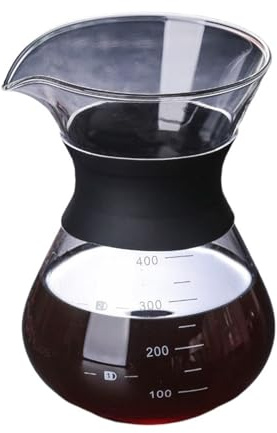 Cafetera portátil de goteo manual con filtro acero inoxidable y jarra vidrio. Ideal for uso doméstico(400ml no filter)