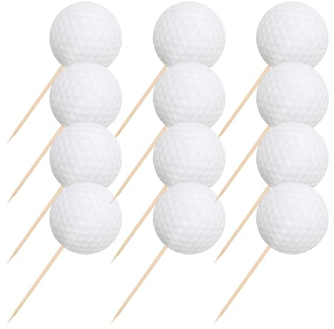 NIYANGLE 40pcs Golf Cupcake Toppers Paper Picks for Birthday Party Cake Decor Sports Theme Dessert Decoration Supplies